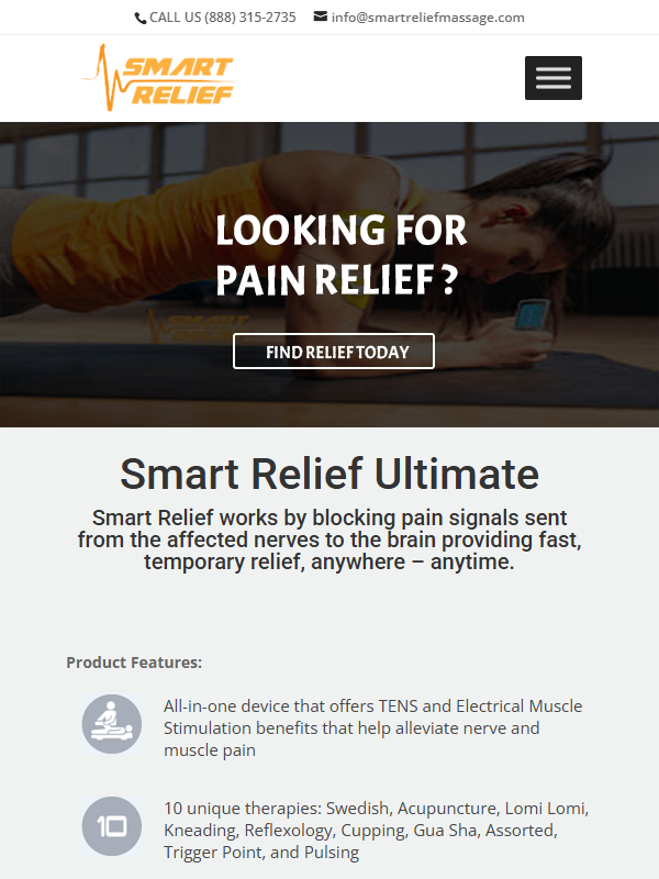 Smart Relief Massage Website