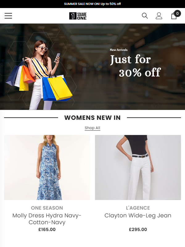 Square One London E-commerce Website